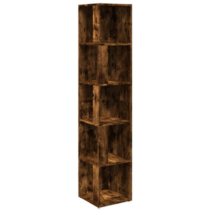 Hoekkast 33x33x164,5 cm bewerkt hout gerookt eikenkleurig 33 x 33 x 164.5 cm Gerookt eiken