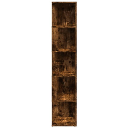 Hoekkast 33x33x164,5 cm bewerkt hout gerookt eikenkleurig 33 x 33 x 164.5 cm Gerookt eiken