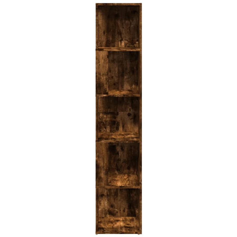 Hoekkast 33x33x164,5 cm bewerkt hout gerookt eikenkleurig 33 x 33 x 164.5 cm Gerookt eiken