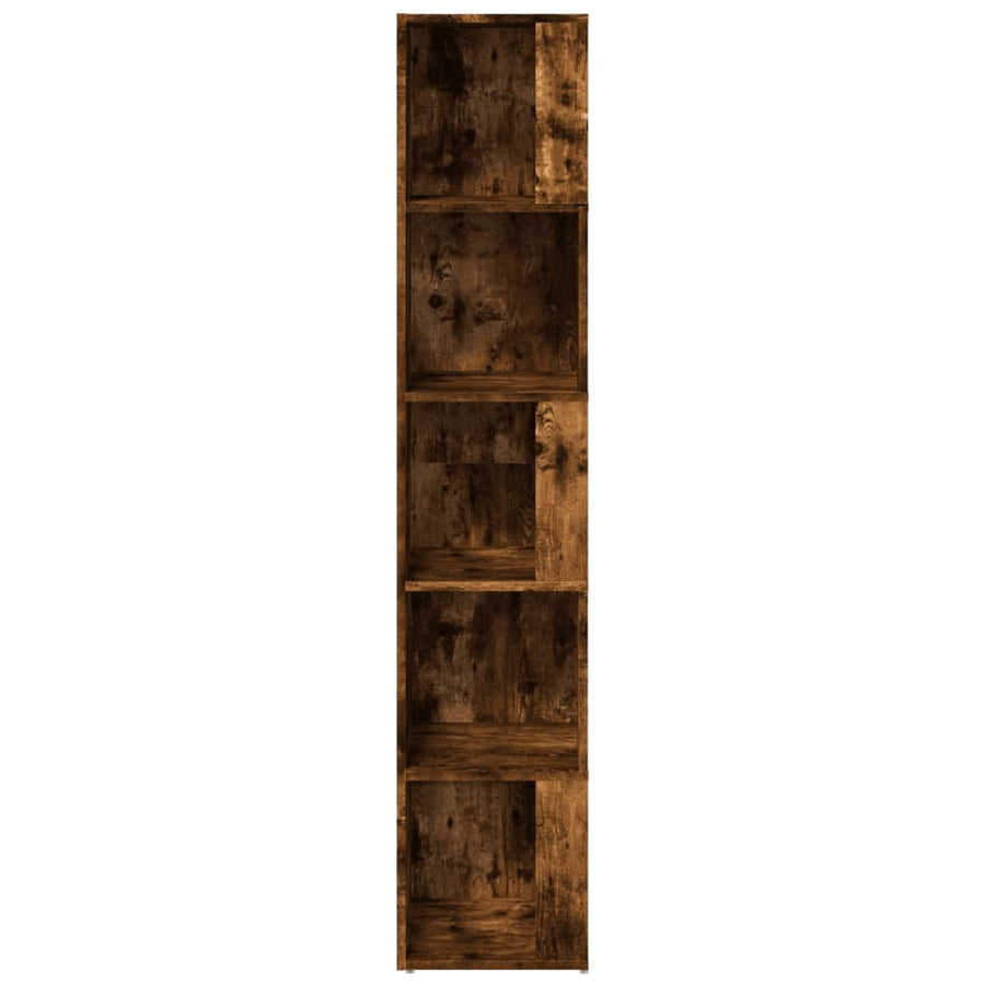 Hoekkast 33x33x164,5 cm bewerkt hout gerookt eikenkleurig 33 x 33 x 164.5 cm Gerookt eiken