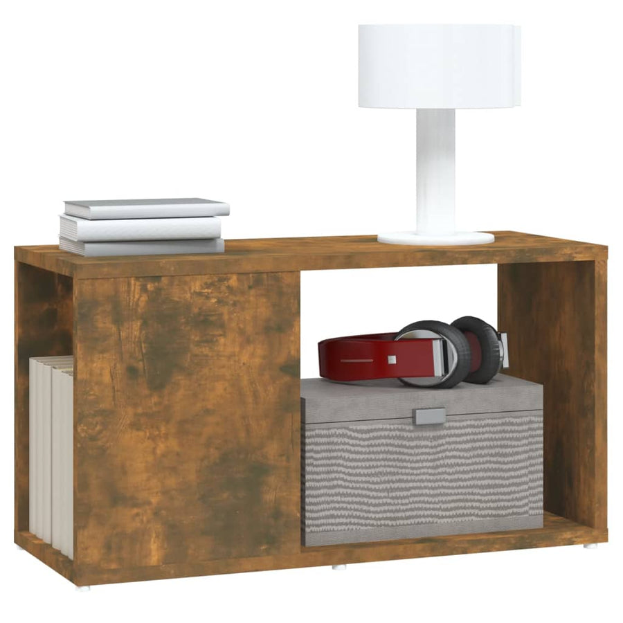 Tv-Meubel 60X24X32 Cm Bewerkt Hout Kleurig Gerookt eiken