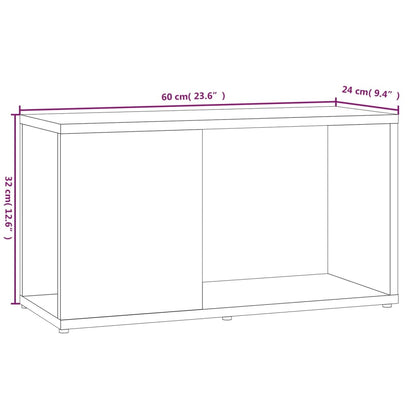 Tv-Meubel 60X24X32 Cm Bewerkt Hout Kleurig Gerookt eiken