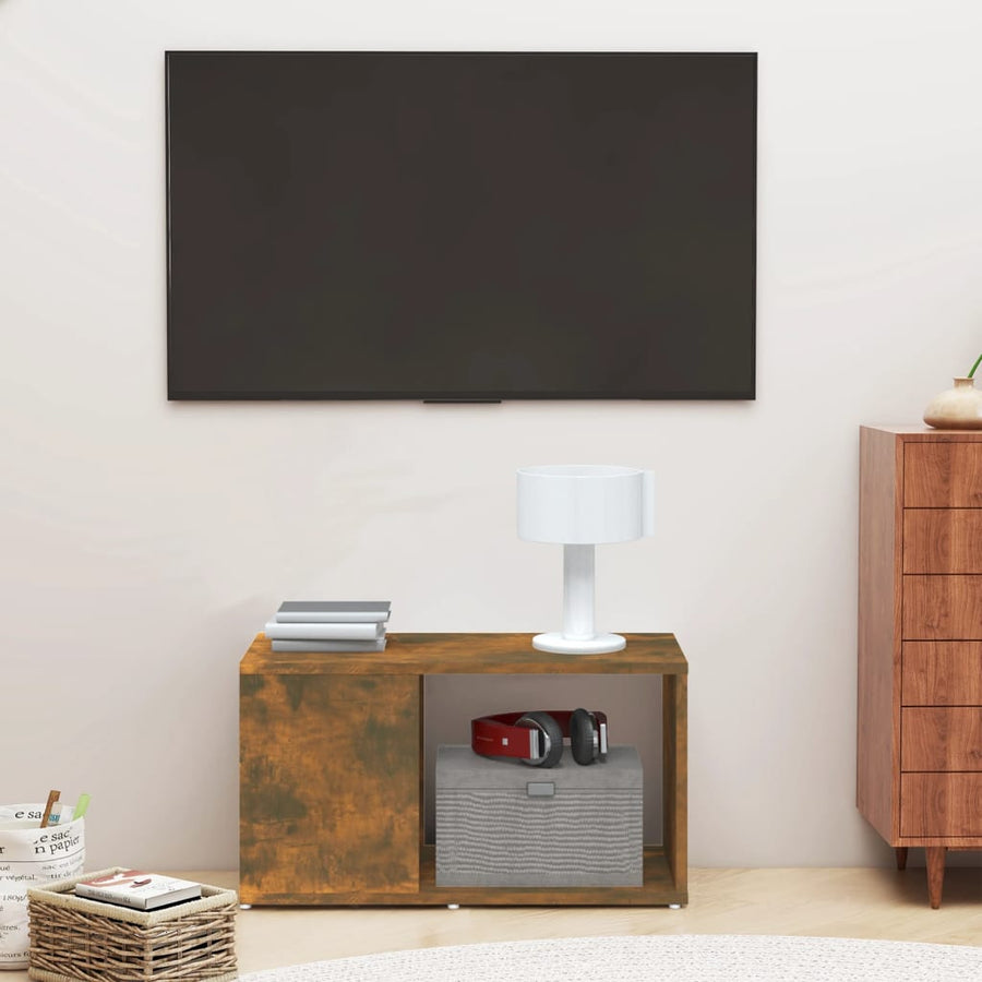 Tv-Meubel 60X24X32 Cm Bewerkt Hout Kleurig Gerookt eiken