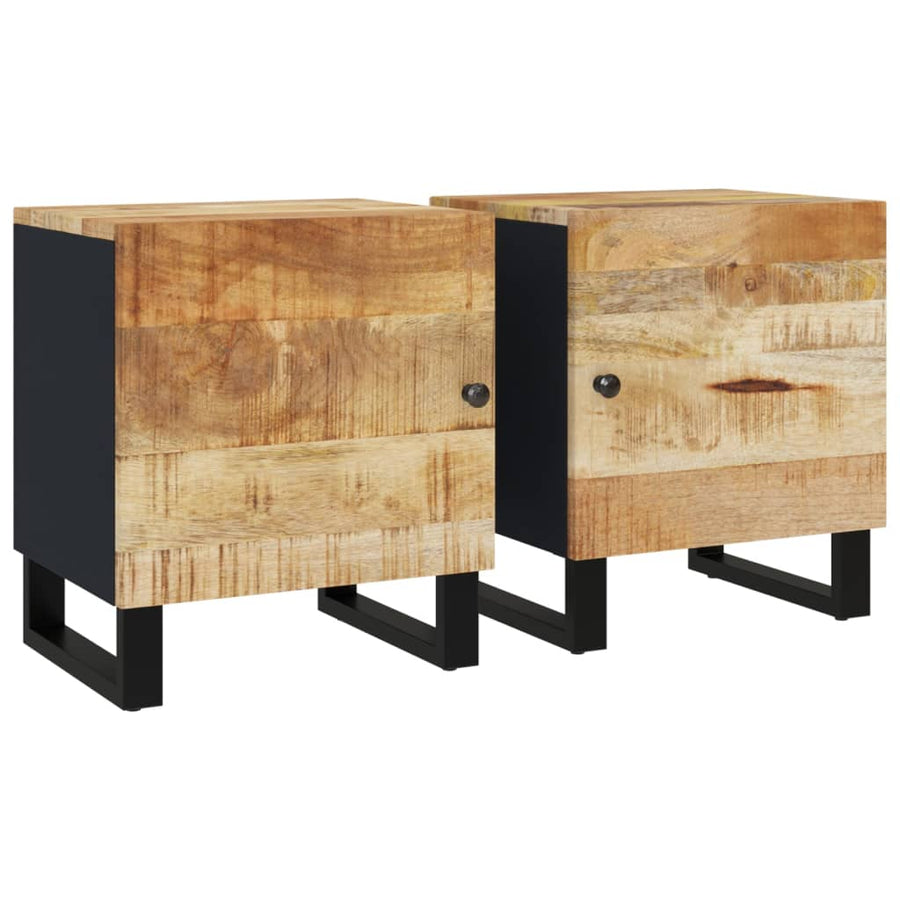 Nachtkastjes 2 St 40X33X46 Cm Massief Mangohout