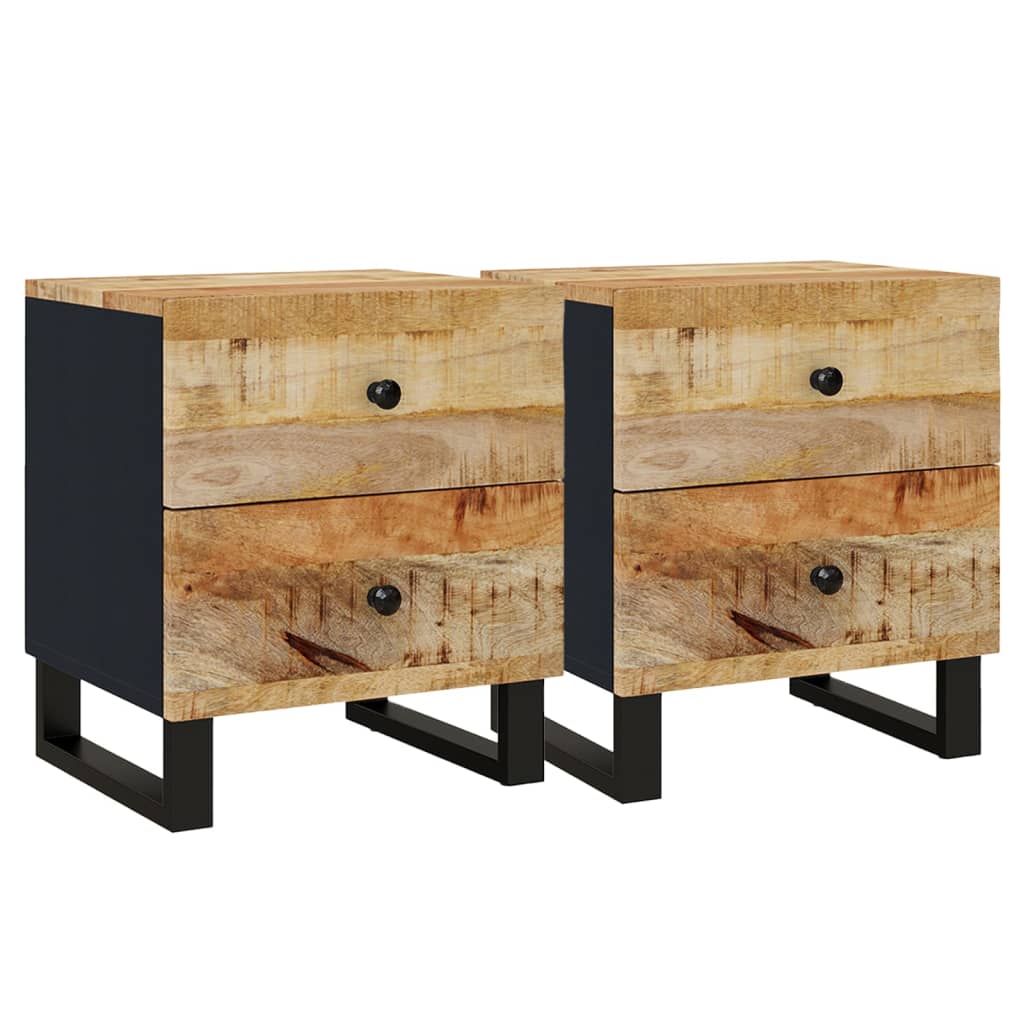 Nachtkastjes 40x33x46 cm 2 massief mangohout