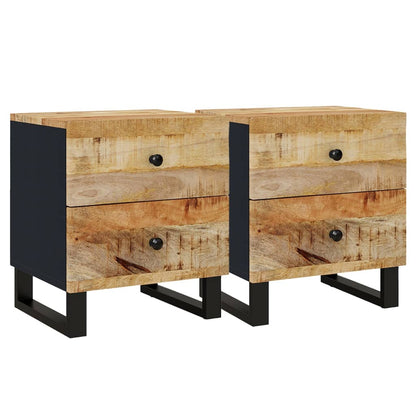 Nachtkastjes 40x33x46 cm 2 massief mangohout