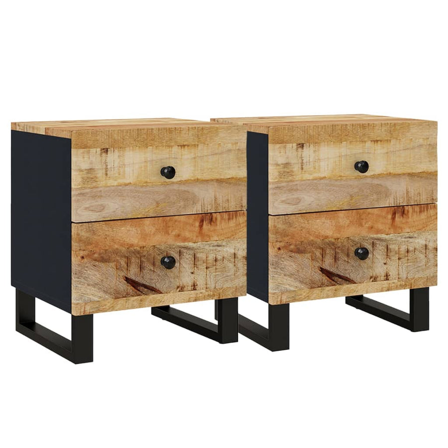 Nachtkastjes 40x33x46 cm 2 massief mangohout