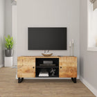 Tv-meubel 105x33x46cm massief mangohout zwart frame