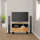 Tv-meubel 70x33x46 cm massief mangohout industrieel