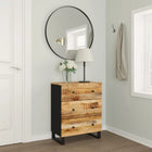 Dressoir 60x33x75 cm massief mangohout zwart frame