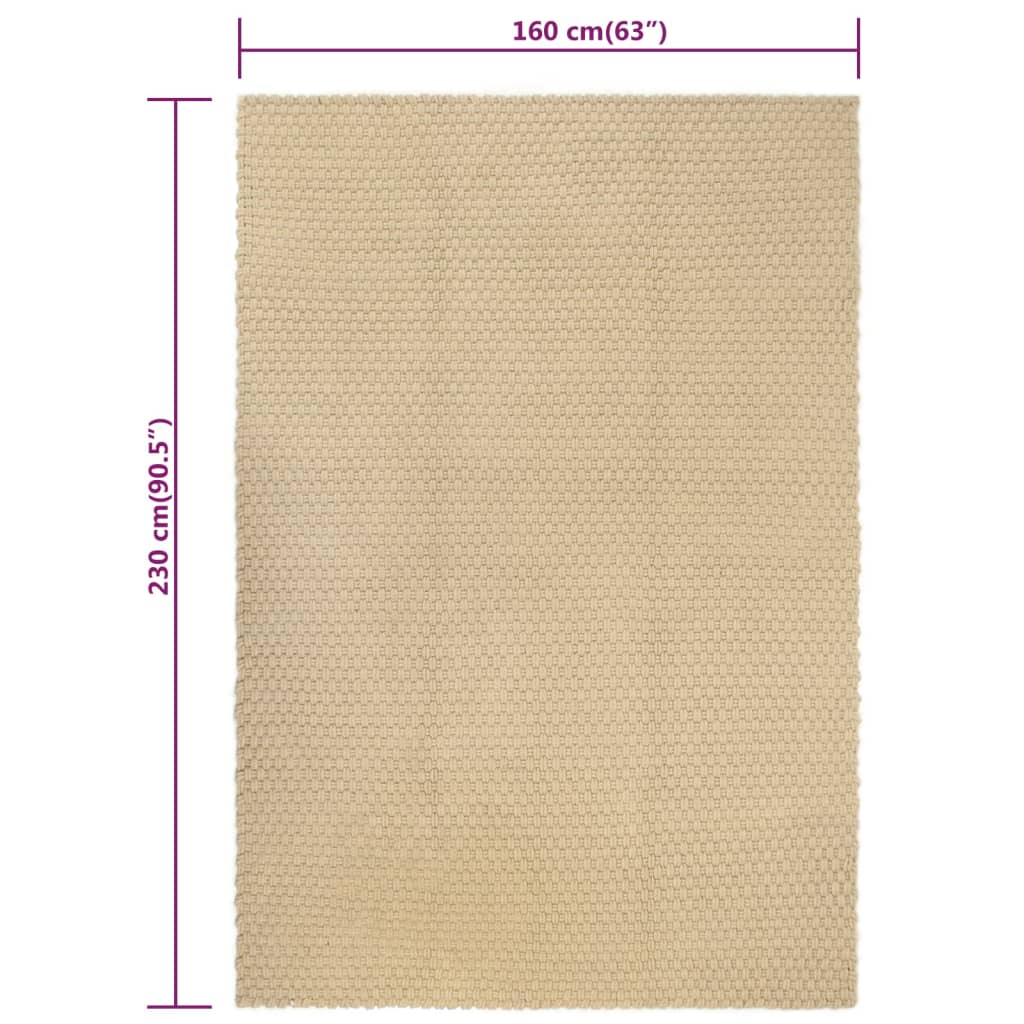 Vloerkleed Rechthoekig 160X230 Cm Katoen Naturel