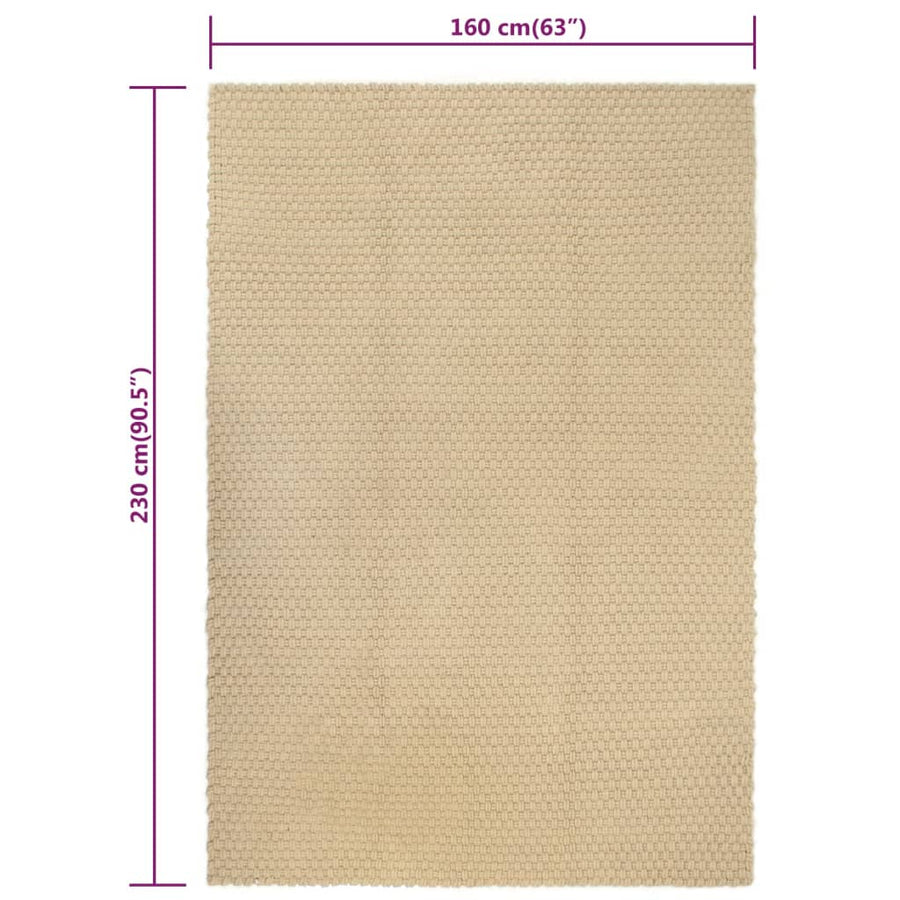 Vloerkleed Rechthoekig 160X230 Cm Katoen Naturel