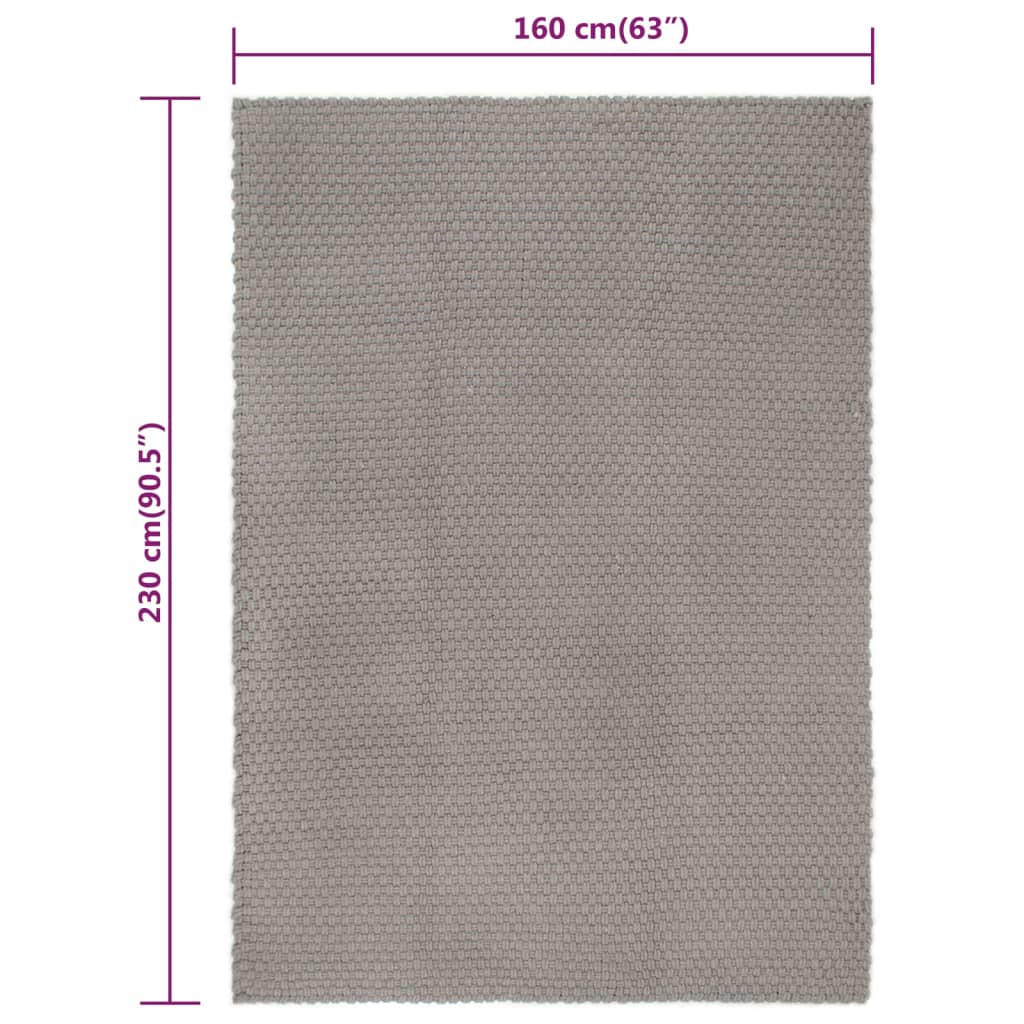Vloerkleed Rechthoekig 160X230 Cm Katoen Grijs