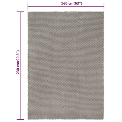 Vloerkleed Rechthoekig 160X230 Cm Katoen Grijs