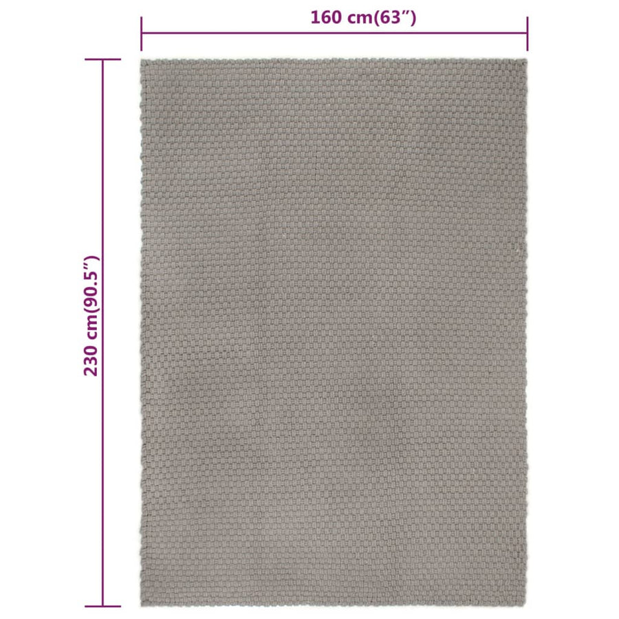 Vloerkleed Rechthoekig 160X230 Cm Katoen Grijs
