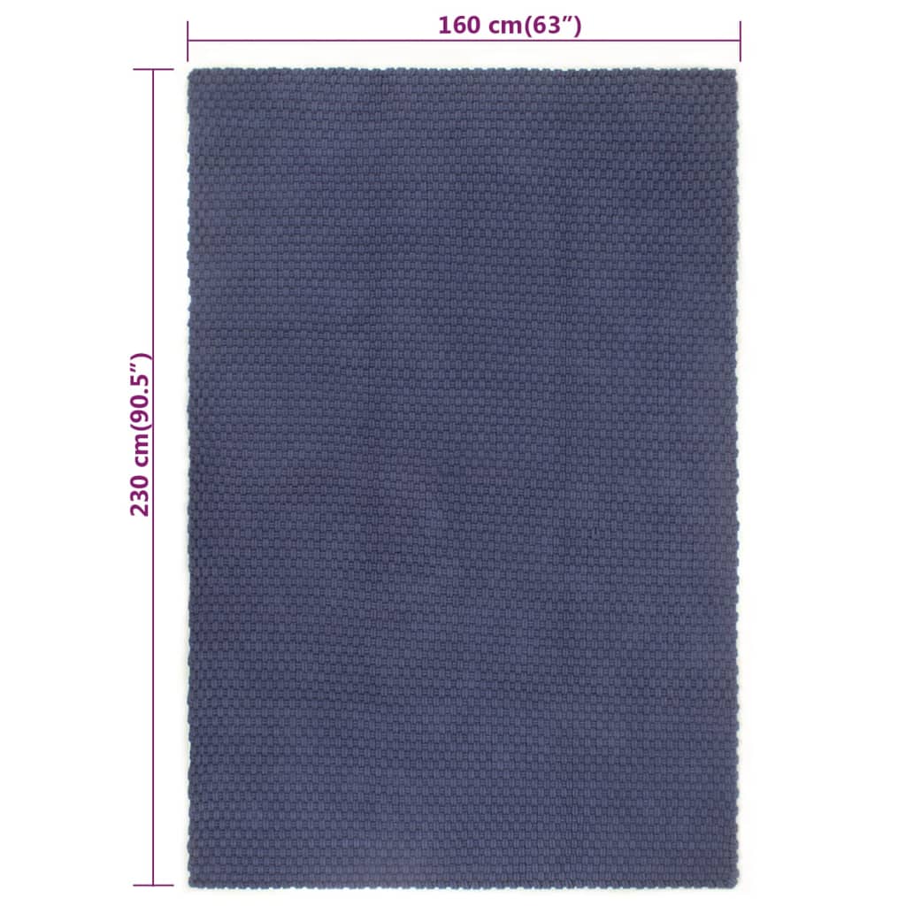 Vloerkleed Rechthoekig 160X230 Cm Katoen Marineblauw