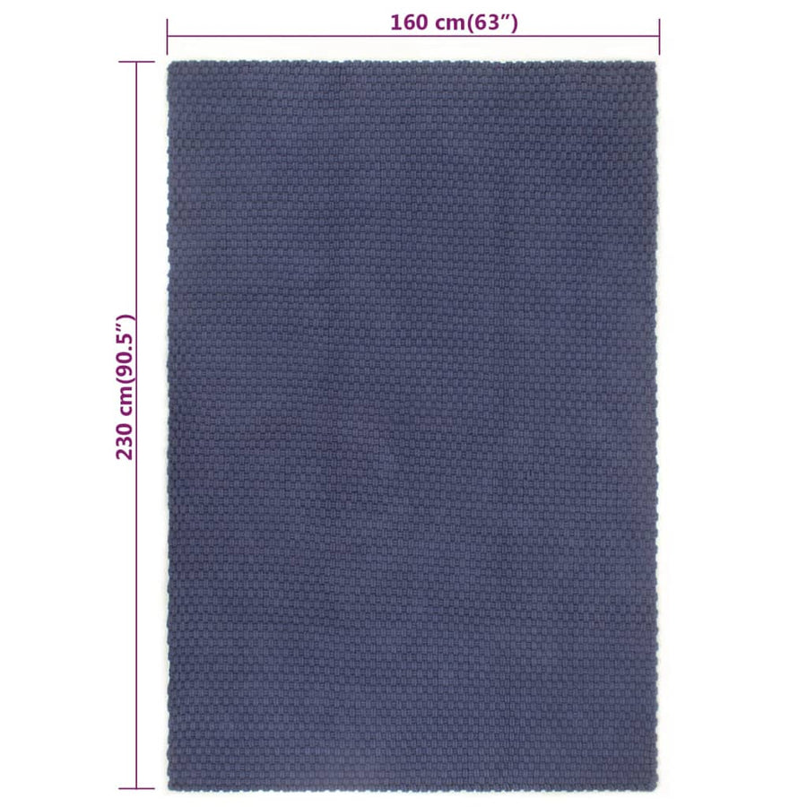 Vloerkleed Rechthoekig 160X230 Cm Katoen Marineblauw
