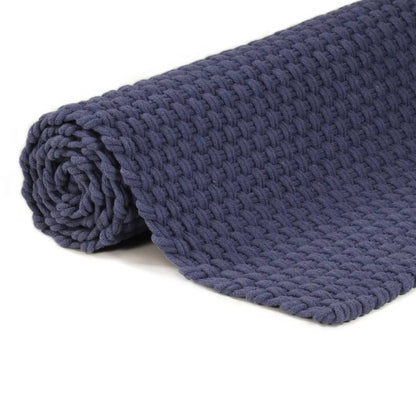 Vloerkleed Rechthoekig 180X250 Cm Katoen Marineblauw
