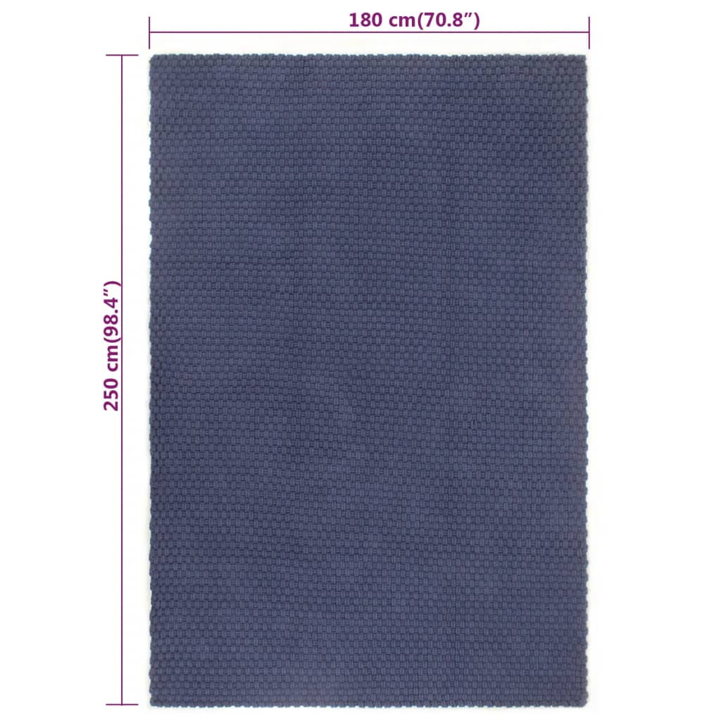 Vloerkleed Rechthoekig 180X250 Cm Katoen Marineblauw