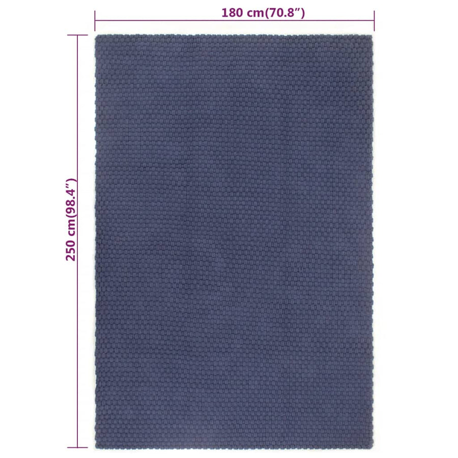 Vloerkleed Rechthoekig 180X250 Cm Katoen Marineblauw