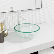 Wastafel 30x12 cm gehard glas transparant