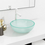 Wastafel 35x12 cm gehard glas mat
