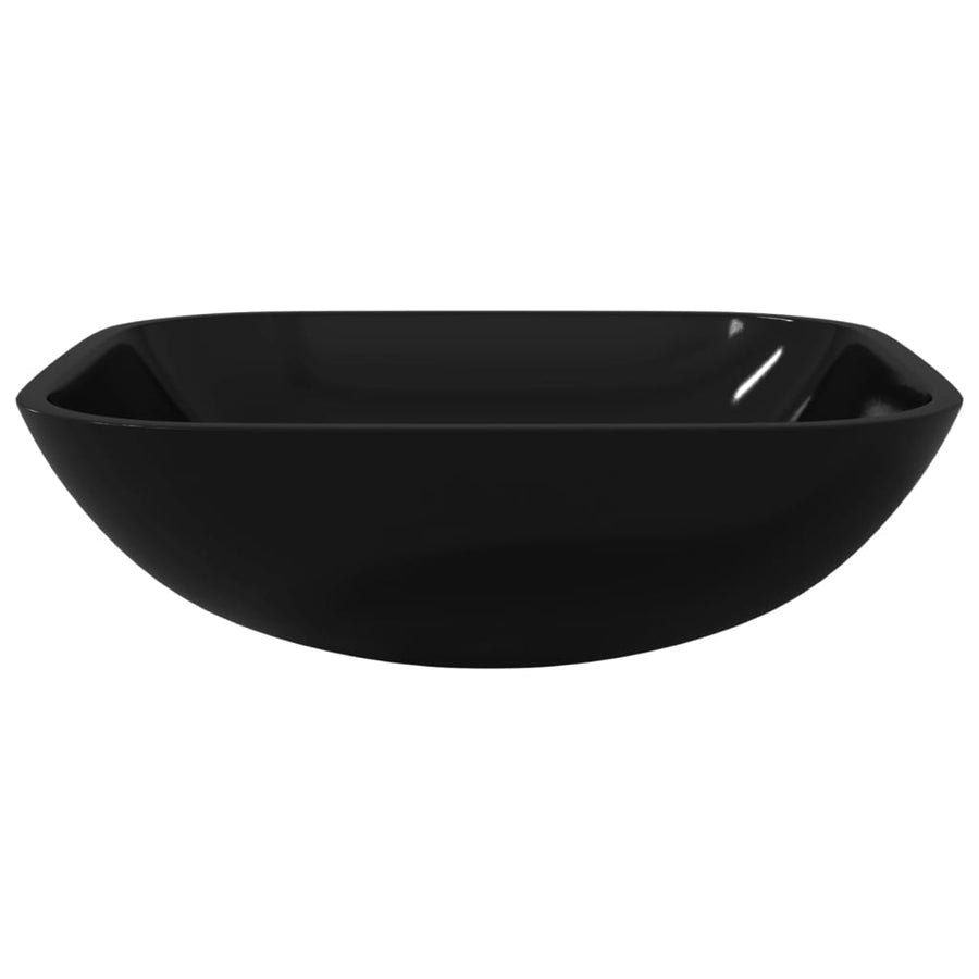 Wasbak 42X42X14 Cm Glas Zwart