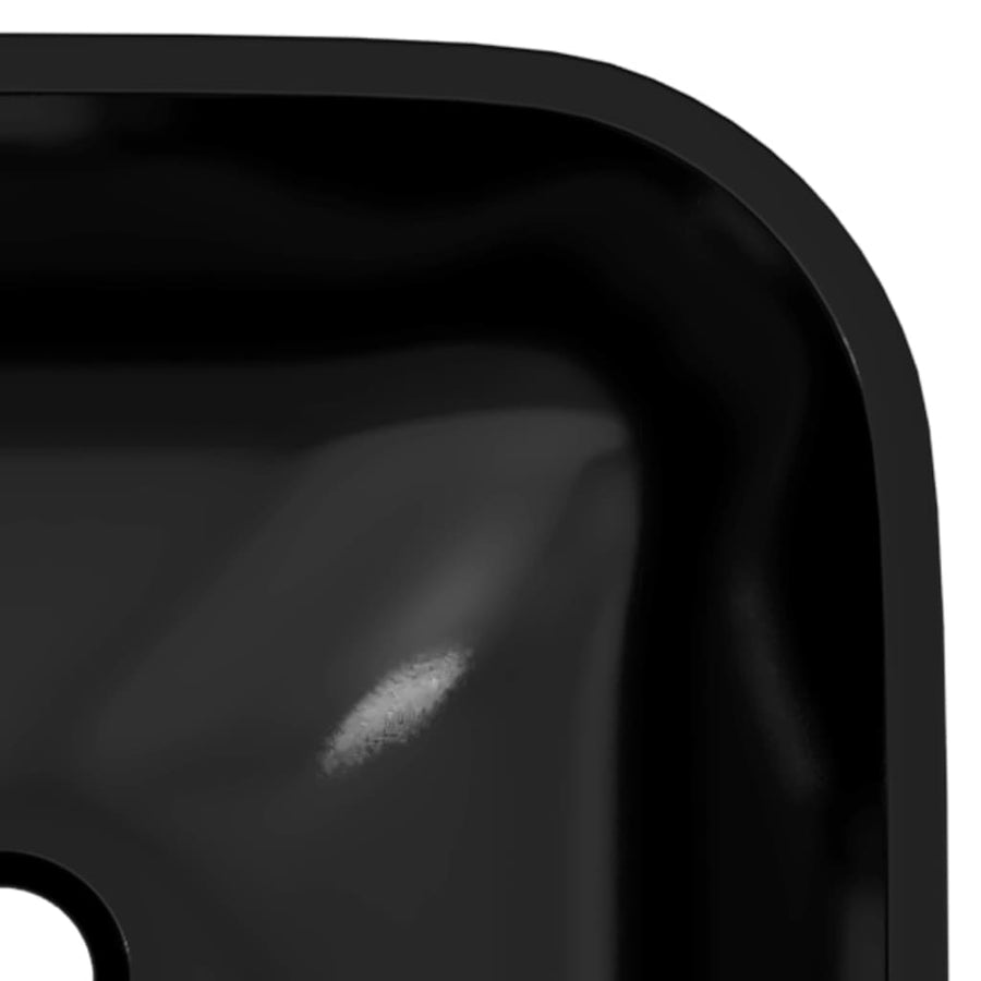 Wasbak 42X42X14 Cm Glas Zwart