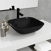 Washbasin 42X42X14 Cm Glass Black