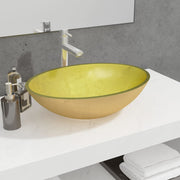 Wastafel 50x37x14 cm glas goudkleurig