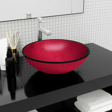 Wasbak 42X14 Cm Gehard Glas Rood