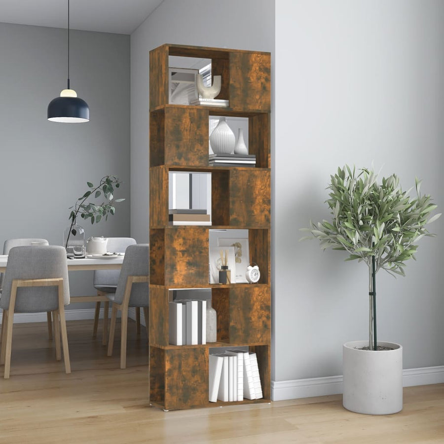 Boekenkast/Kamerscherm 60X24X86 Cm Kleurig Gerookt eiken