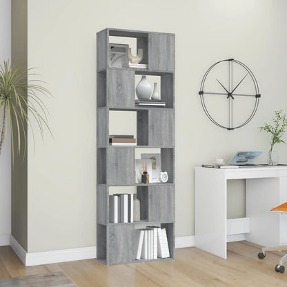 Boekenkast/Kamerscherm 60X24X86 Cm Eiken Grijs sonoma