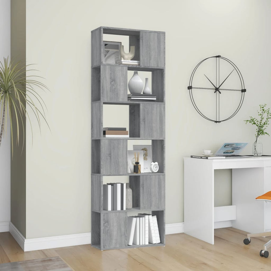 Boekenkast/Kamerscherm 60X24X86 Cm Eiken Grijs sonoma