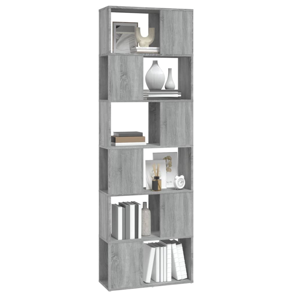 Boekenkast/Kamerscherm 60X24X86 Cm Eiken Grijs sonoma