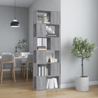 Bookcase/room divider 60x24x186 cm grey Sonoma oak