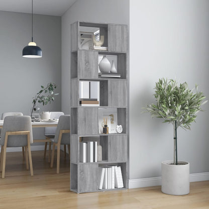 Boekenkast/Kamerscherm 60X24X86 Cm Eiken Grijs sonoma