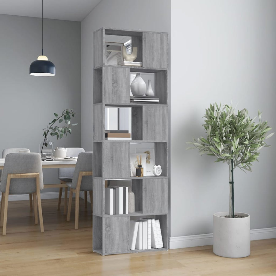 Boekenkast/Kamerscherm 60X24X86 Cm Eiken Grijs sonoma