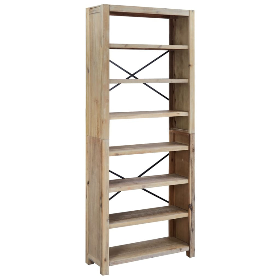 Boekenkast Met 7 Schappen 80X30X200 Cm Massief Acaciahout