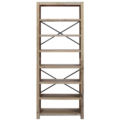 Boekenkast Met 7 Schappen 80X30X200 Cm Massief Acaciahout