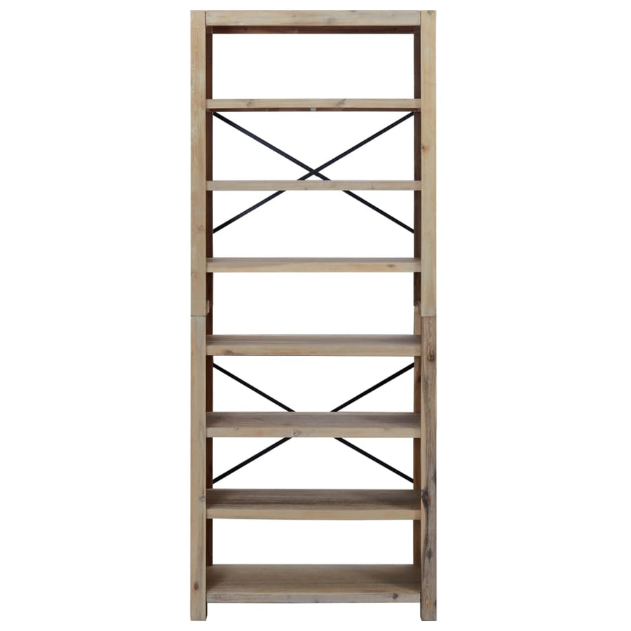 Boekenkast Met 7 Schappen 80X30X200 Cm Massief Acaciahout