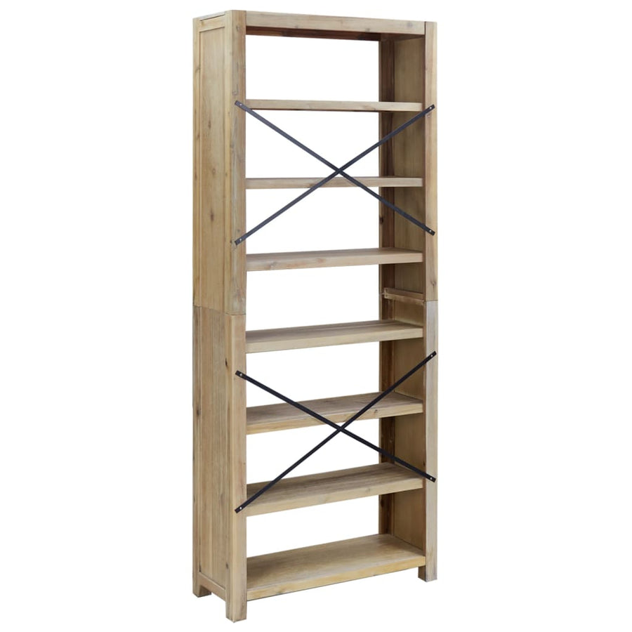 Boekenkast Met 7 Schappen 80X30X200 Cm Massief Acaciahout