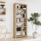 Bookshelf with 7 shelves 80x30x200 cm solid acacia wood