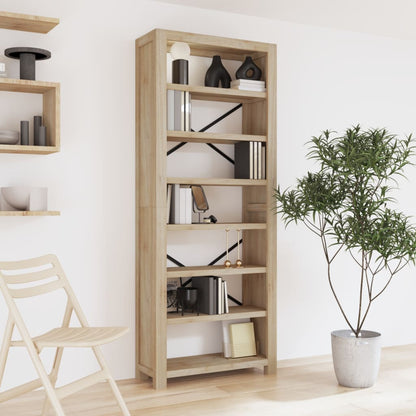 Boekenkast Met 7 Schappen 80X30X200 Cm Massief Acaciahout