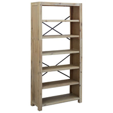 Boekenkast met 6 schappen 80x30x170 cm massief acaciahout