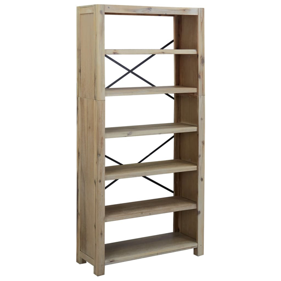 Boekenkast met 6 schappen 80x30x170 cm massief acaciahout
