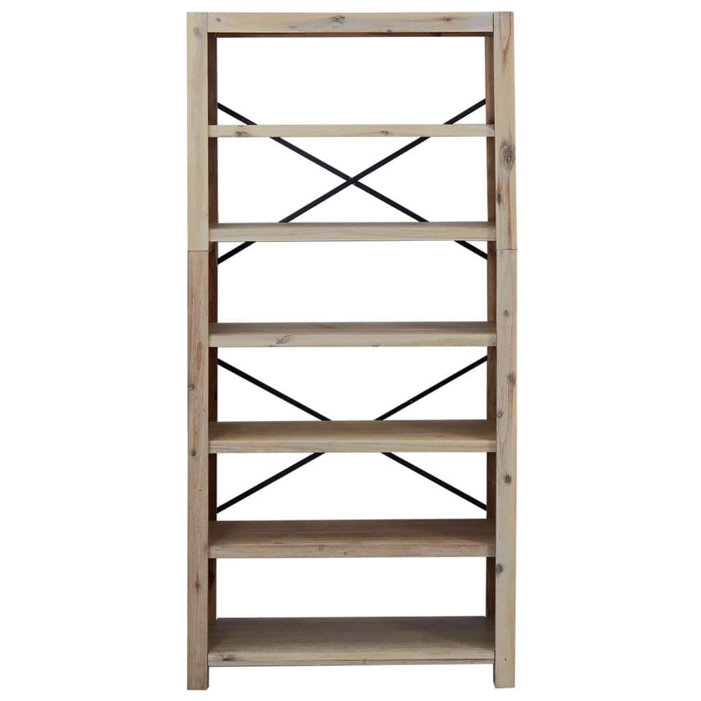 Boekenkast met 6 schappen 80x30x170 cm massief acaciahout