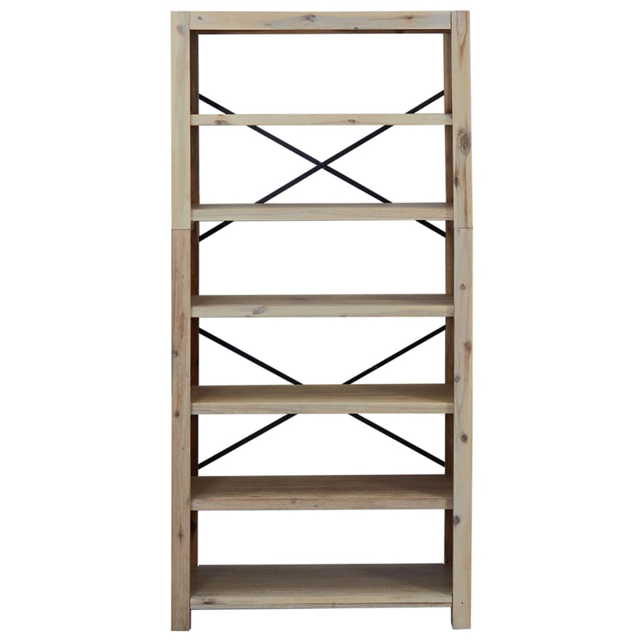 Boekenkast met 6 schappen 80x30x170 cm massief acaciahout
