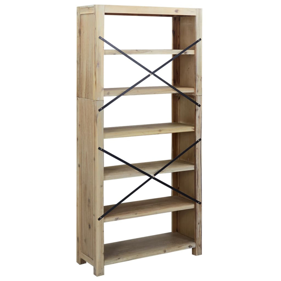 Boekenkast met 6 schappen 80x30x170 cm massief acaciahout