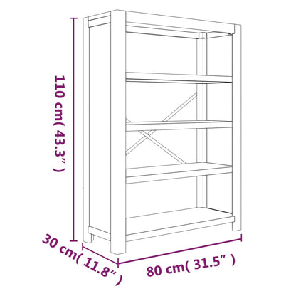 Boekenkast Met 4 Schappen 80X30X Massief Acaciahout 110 cm
